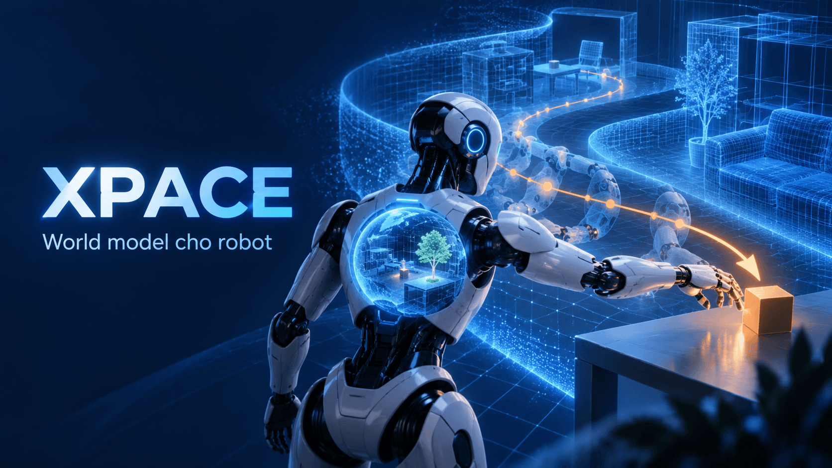 XPACE world model vừa dự đoán hành động robot vừa mô phỏng trạng thái tương lai của môi trường